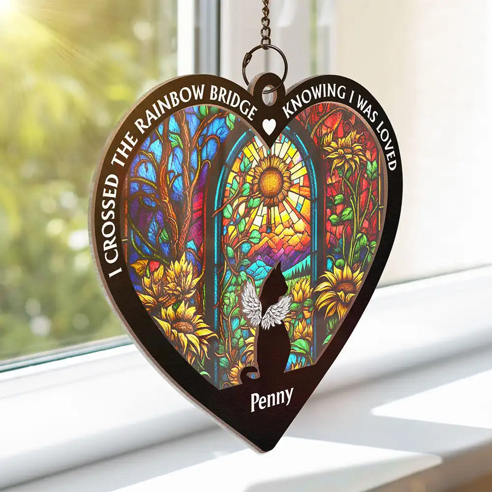 Personalized Pet Memorial For Loved One Suncatcher Ornament - "Forever In My Heart"