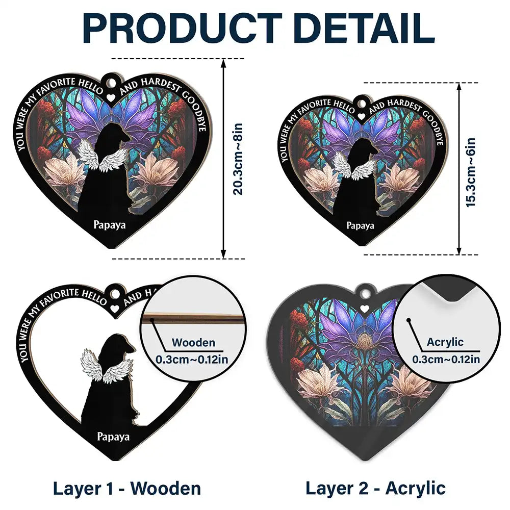 Personalized Pet Memorial For Loved One Suncatcher Ornament - "Forever In My Heart"