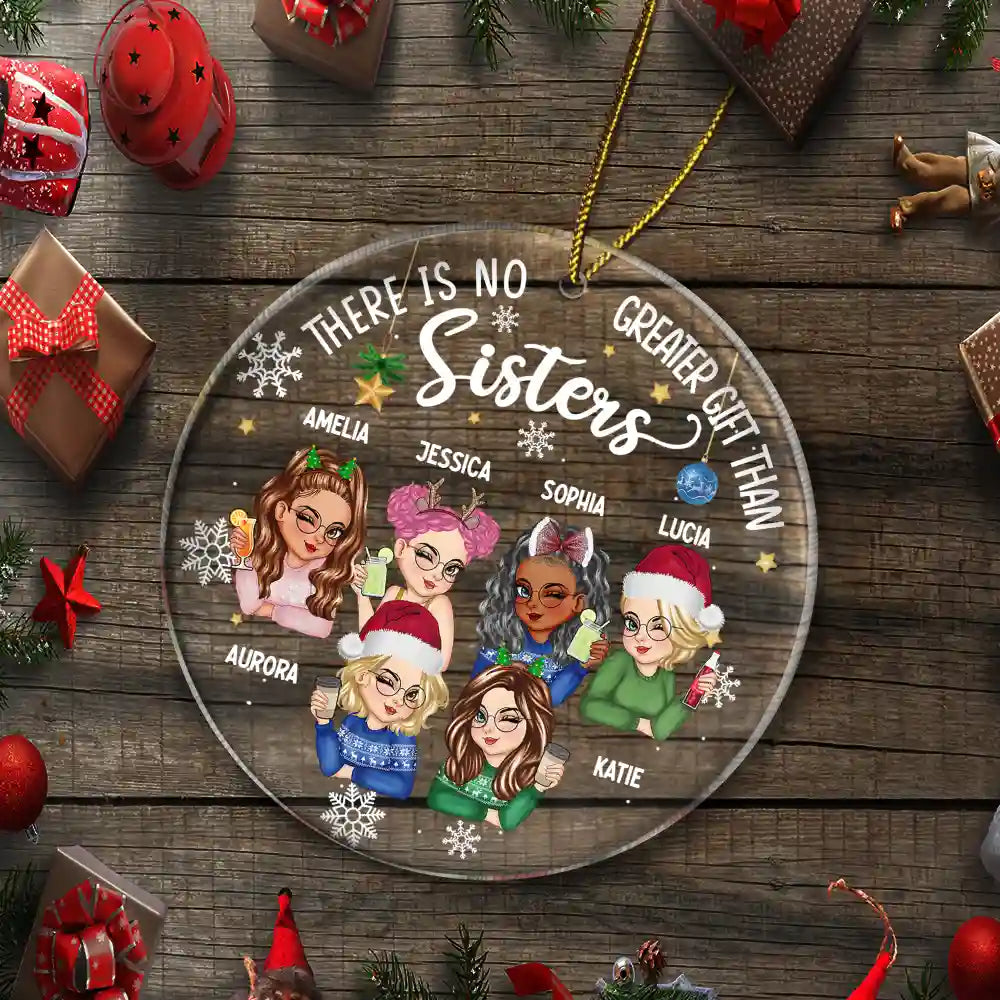 Heartfelt Custom 'Life Is Better With Sisters' Christmas Ornament