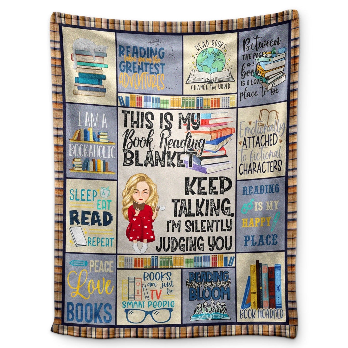 This Is My Book Reading Blanket - Personalized Personalized Custom Blanket
