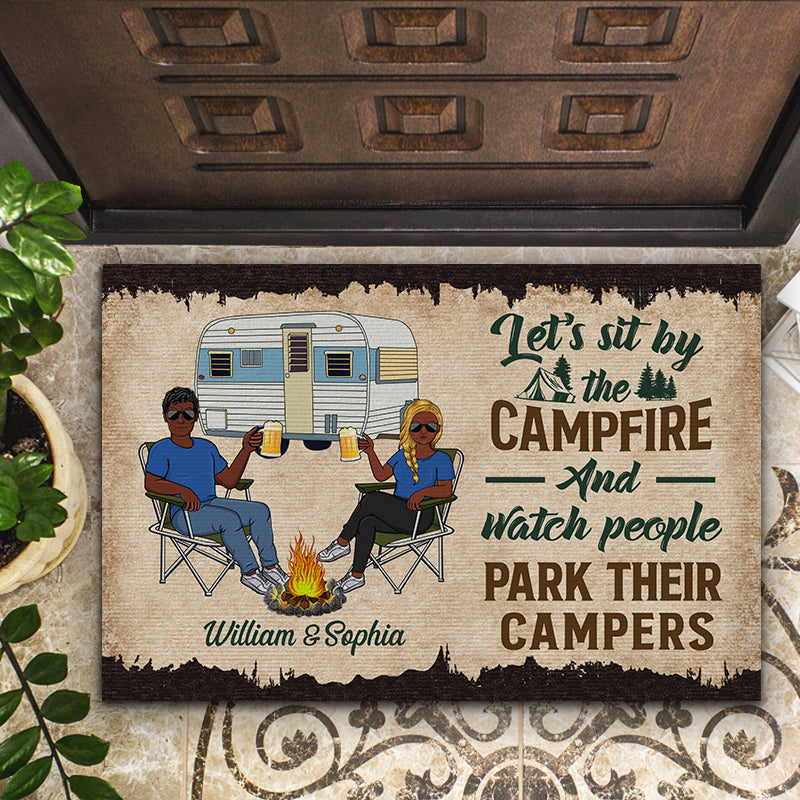 Unique Personalized 'Husband and Wife Camping Partners for Life' Doormat