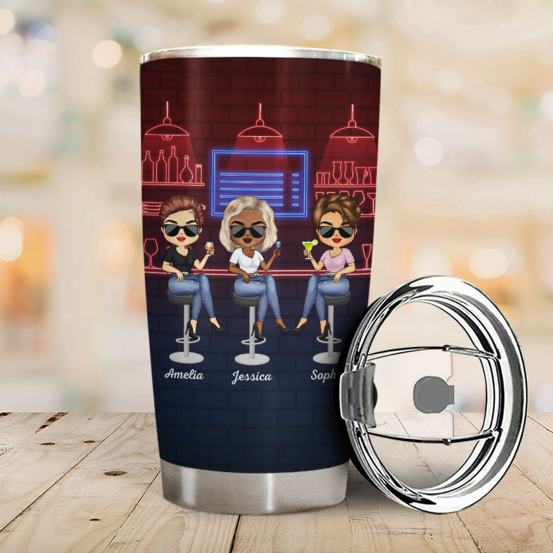 Best Friends Bonding Over Alcohol - Personalized BFF Tumbler Gift
