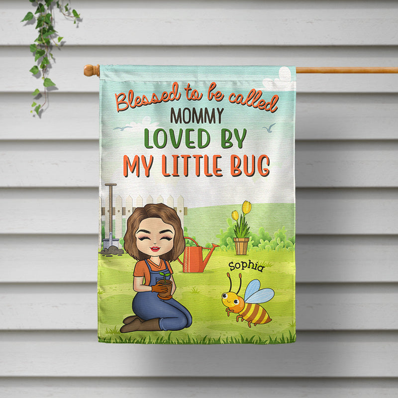 Heartfelt Personalized "Loved By My Little Bugs" Grandma Garden Flag
