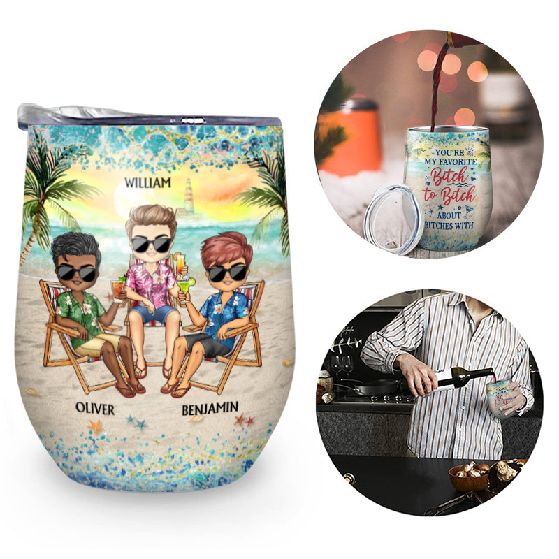 Personalized Best Friends Wine Tumbler - 'Love You To The Beach And Back'