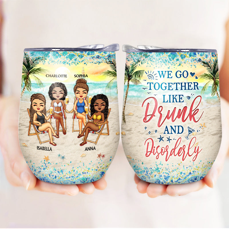 Personalized Best Friends Wine Tumbler - 'Love You To The Beach And Back'