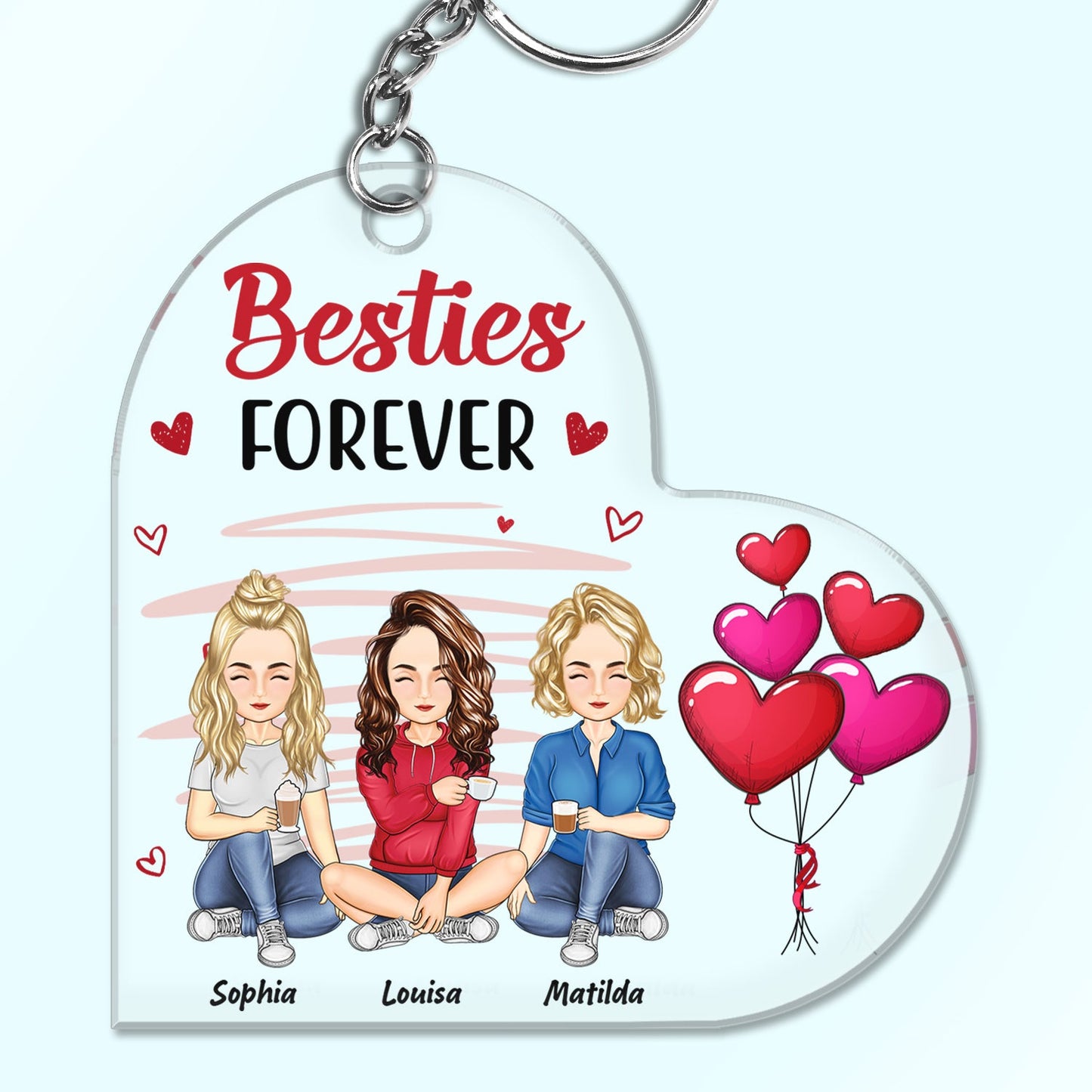 Personalized 'Besties FOREVER' Acrylic Keychain - Gift for Best Friends