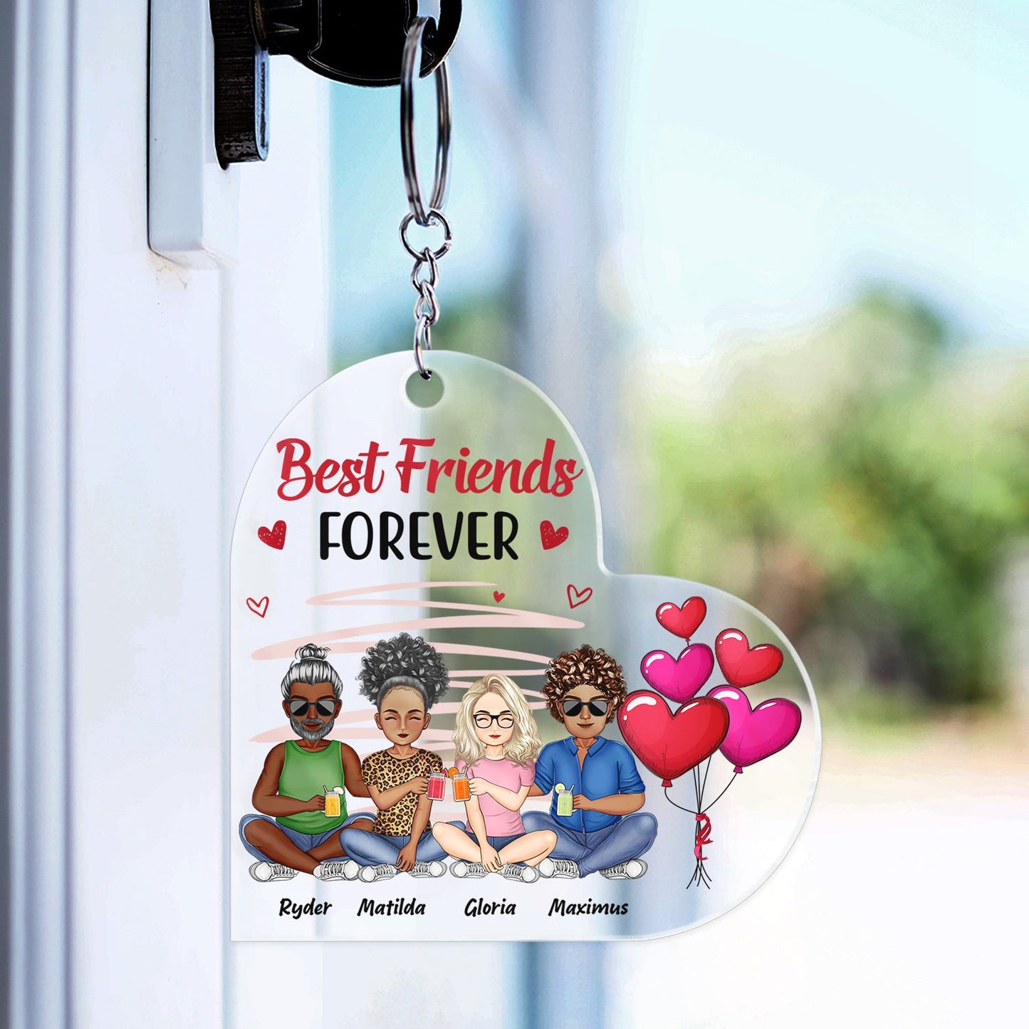 Personalized 'Besties FOREVER' Acrylic Keychain - Gift for Best Friends