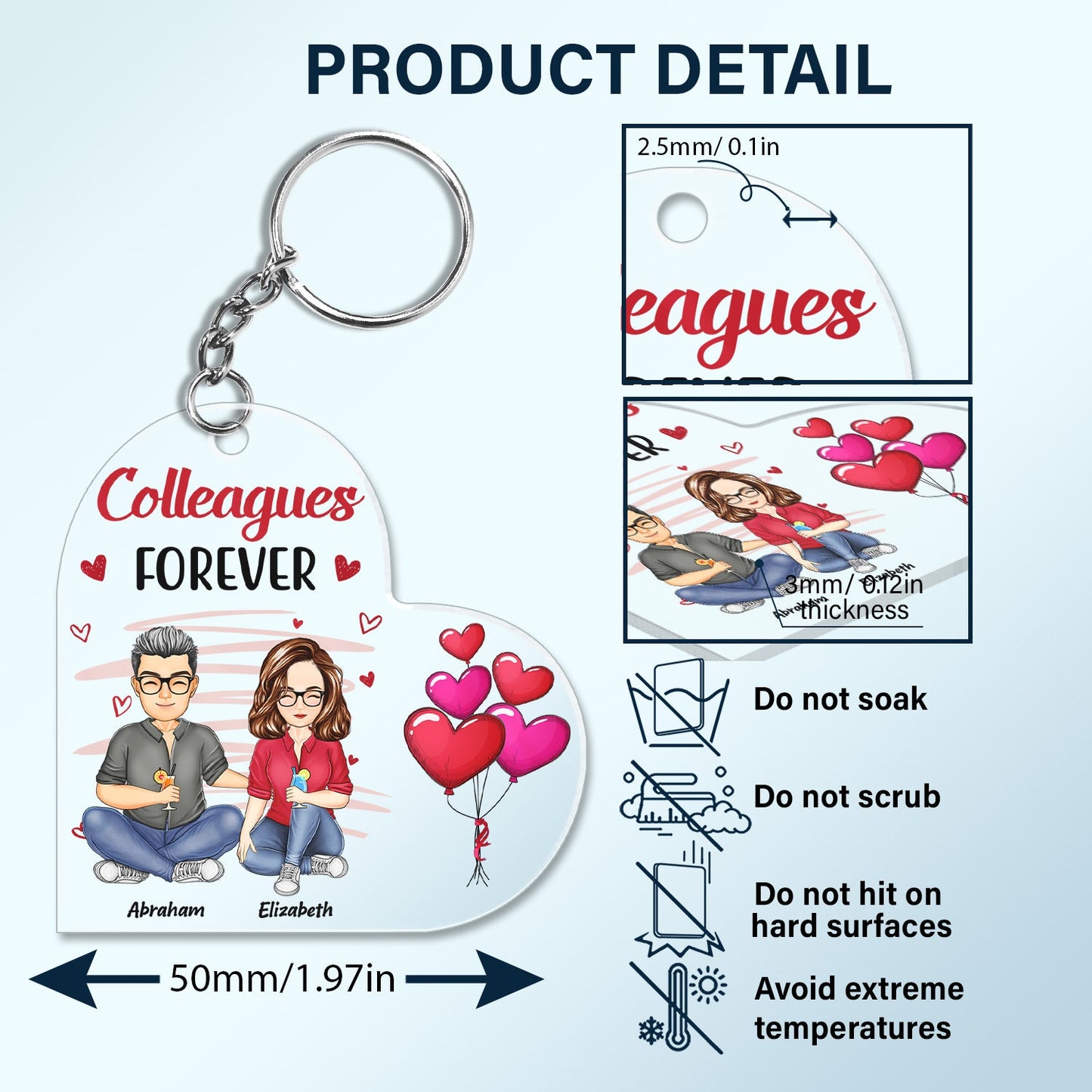 Personalized 'Besties FOREVER' Acrylic Keychain - Gift for Best Friends