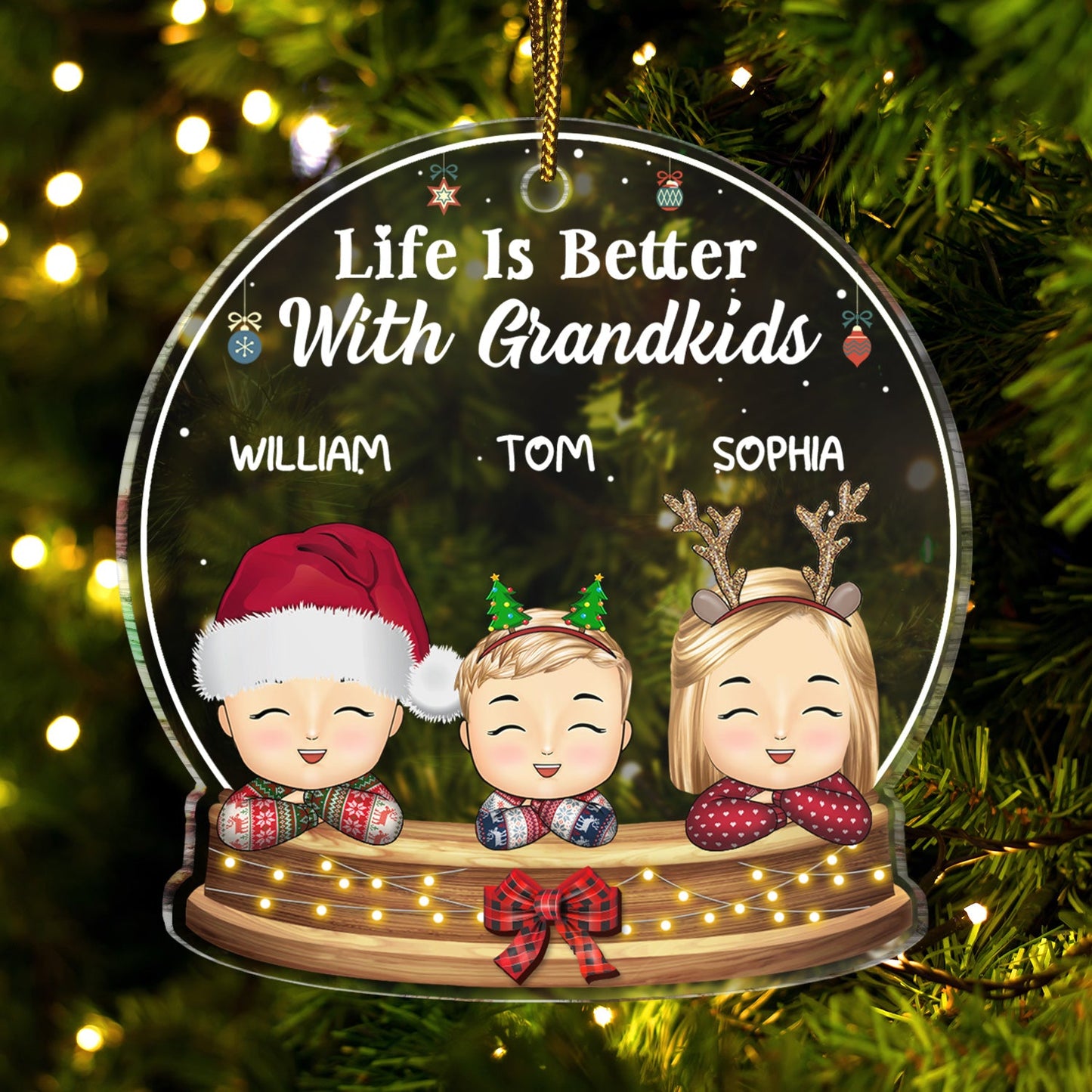 Personalized 'Life Is Better With Grandkids' Christmas Ornament for Grandparents