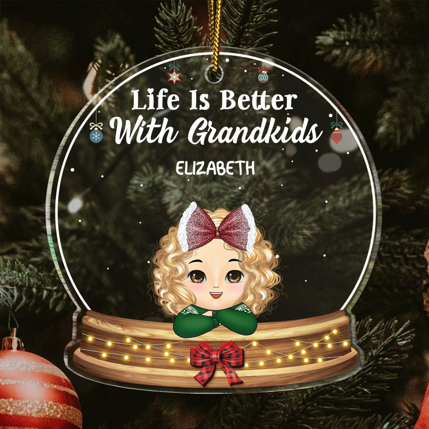 Personalized 'Life Is Better With Grandkids' Christmas Ornament for Grandparents