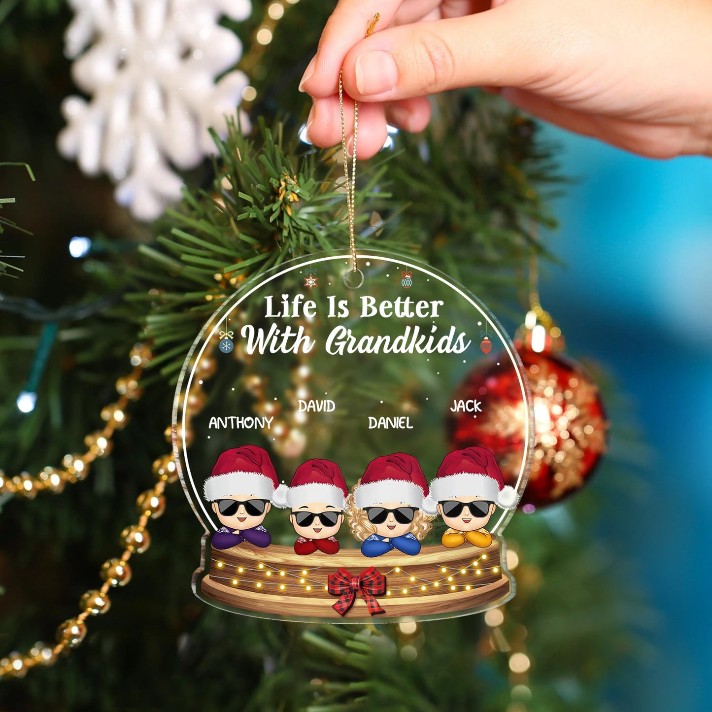 Personalized 'Life Is Better With Grandkids' Christmas Ornament for Grandparents