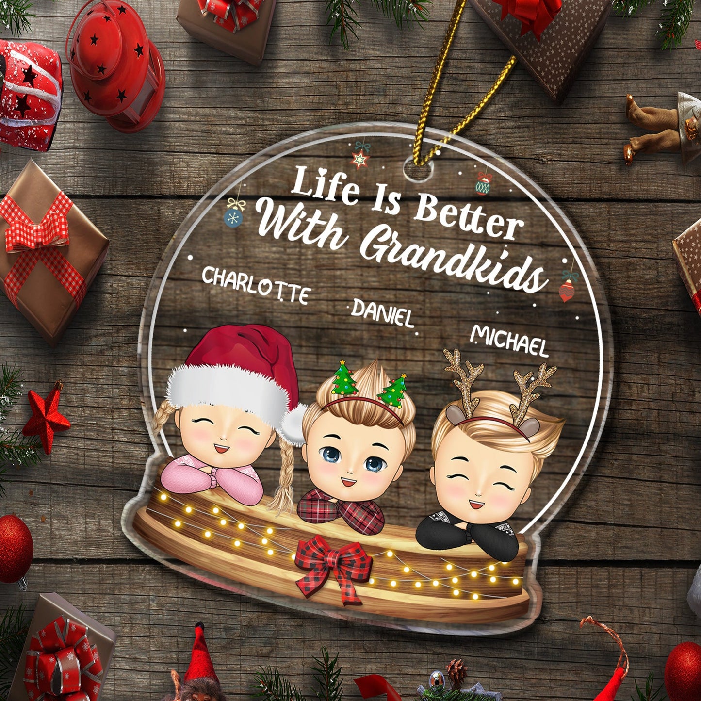 Personalized 'Life Is Better With Grandkids' Christmas Ornament for Grandparents
