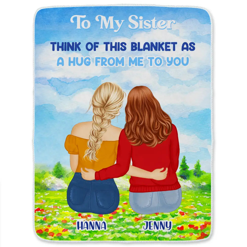 Personalized 'A Hug From Me To You' Blanket for Sister & Bestie