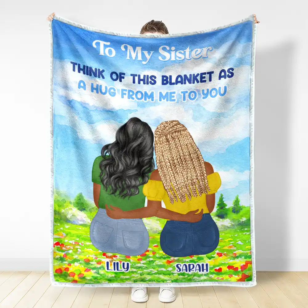 Personalized 'A Hug From Me To You' Blanket for Sister & Bestie