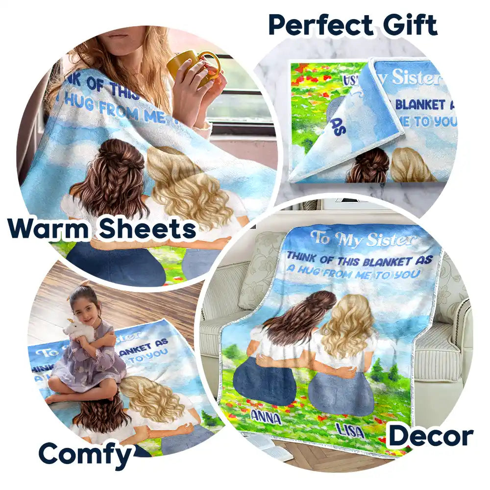 Personalized 'A Hug From Me To You' Blanket for Sister & Bestie