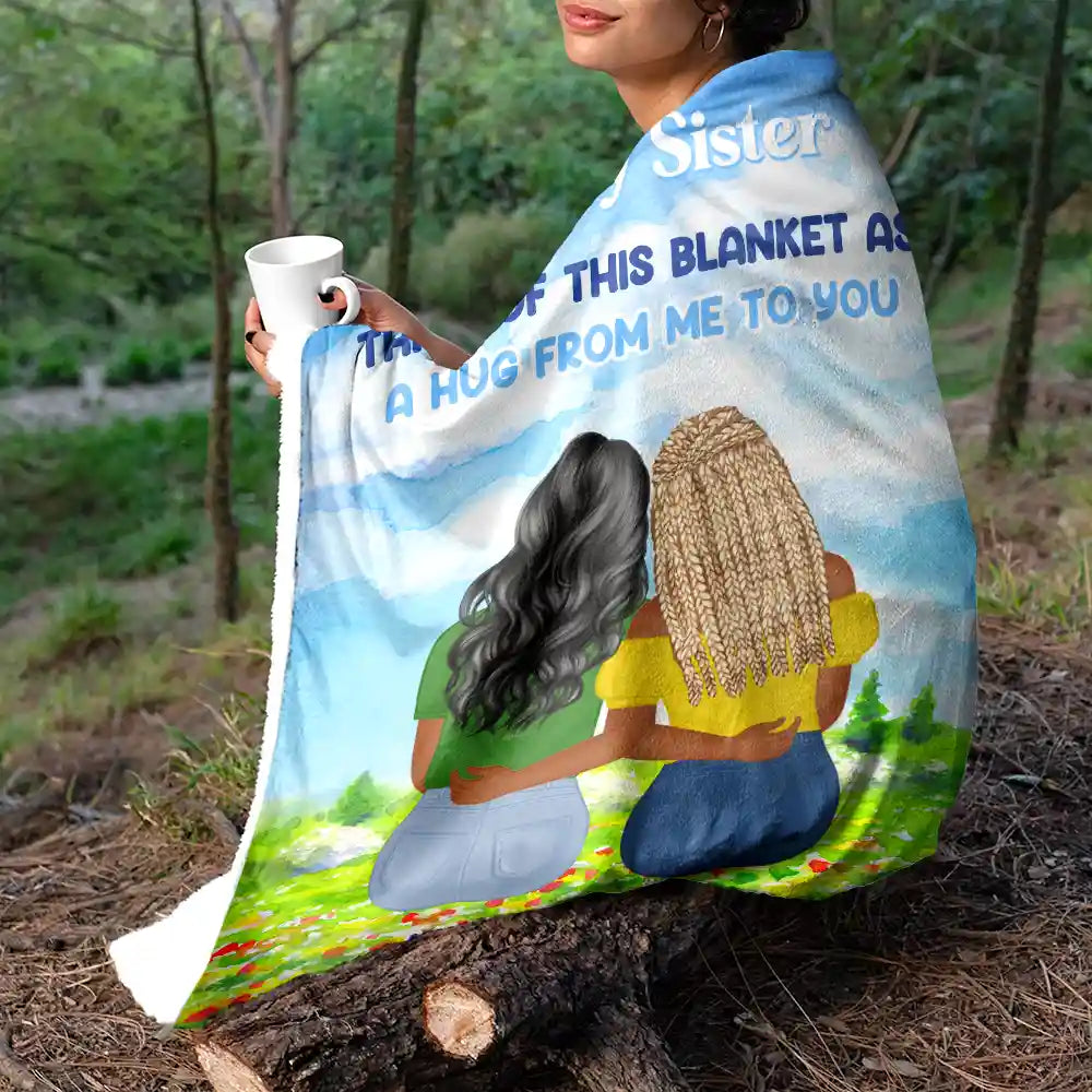 Personalized 'A Hug From Me To You' Blanket for Sister & Bestie