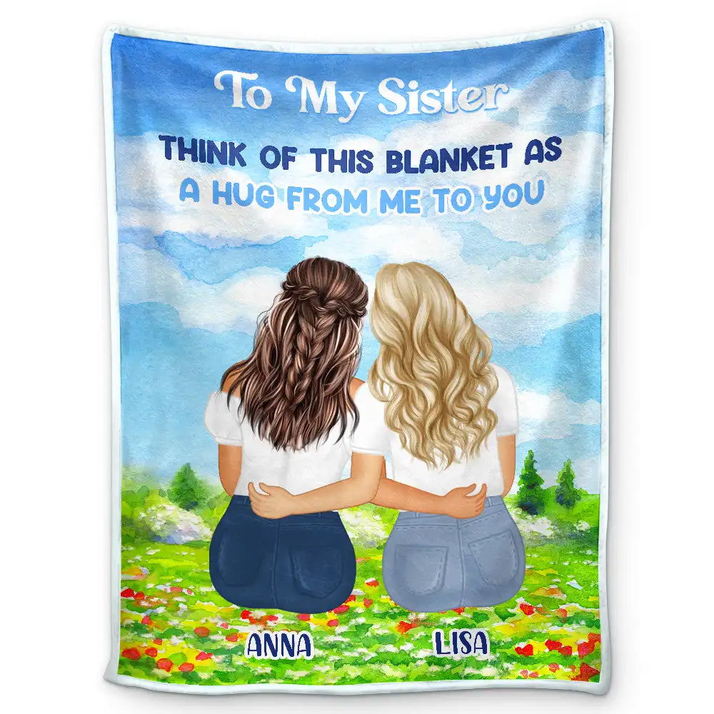 Personalized 'A Hug From Me To You' Blanket for Sister & Bestie