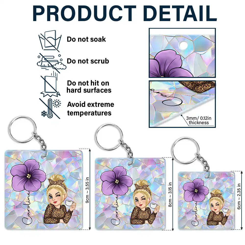 Custom "Bloom Where You're Planted" Keychain - Birth Month Flower Gift for Her