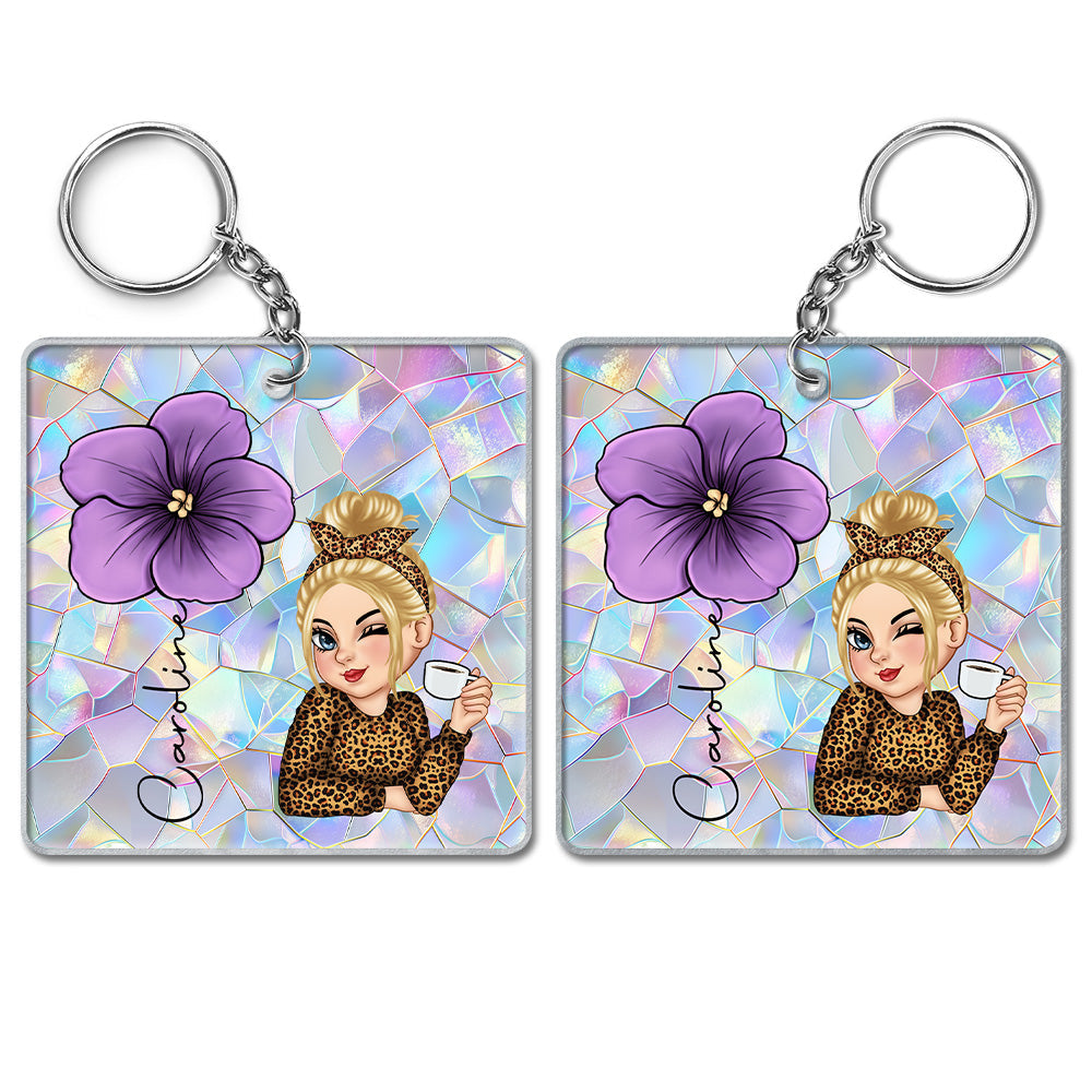 Custom "Bloom Where You're Planted" Keychain - Birth Month Flower Gift for Her