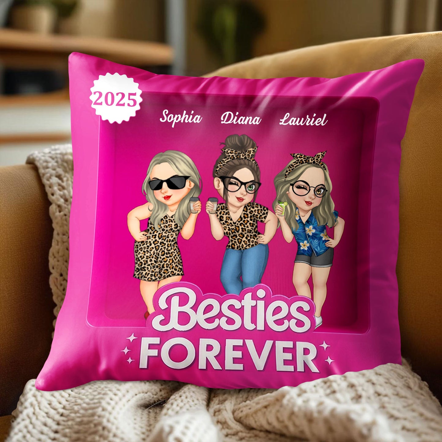 Besties Forever With Three Cartoon Girls