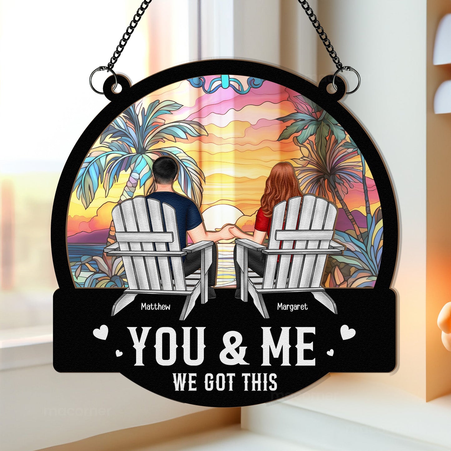 Personalized Couples' Suncatcher: 'You & Me We Got This' Anniversary Gift