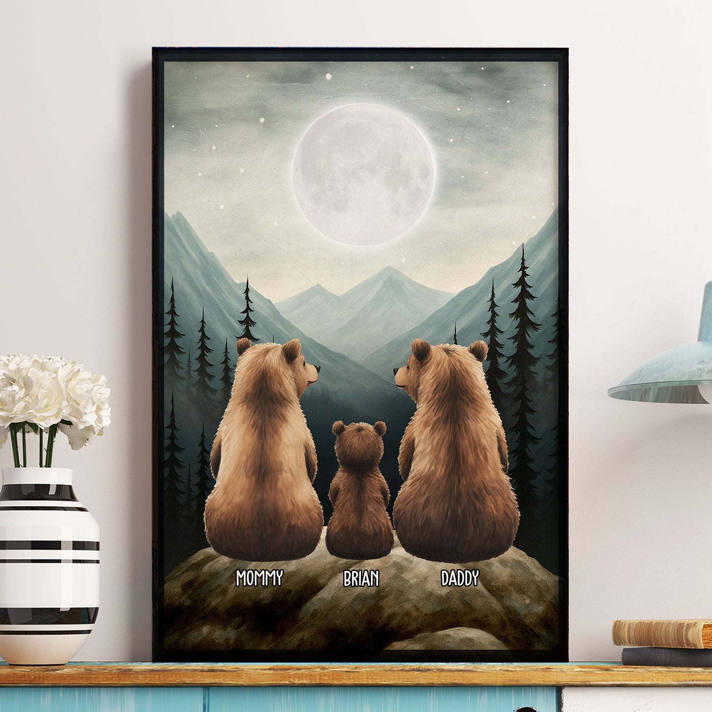 The Bear Family: Our Den of Love - Personalized Family Poster/Canvas