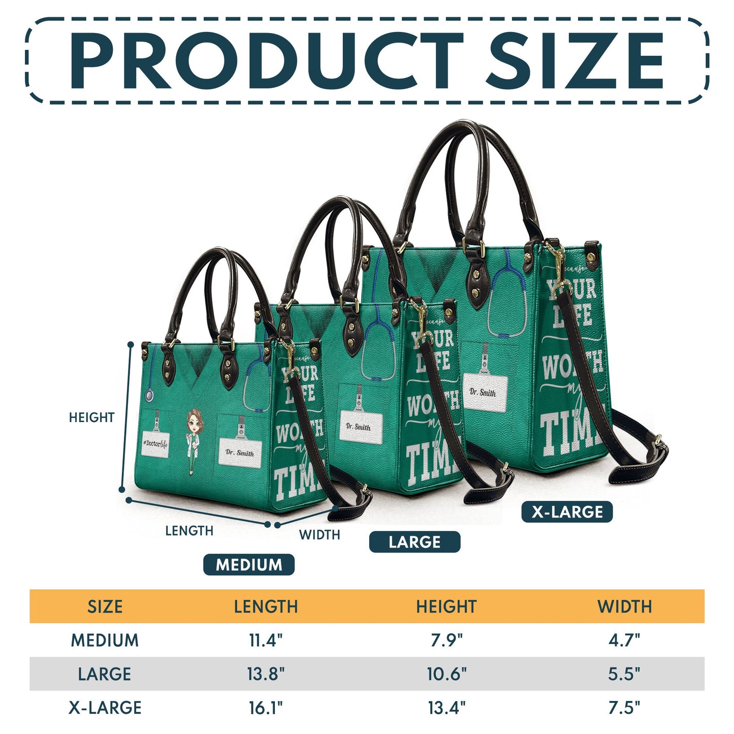 Custom Doctor Scrub Handbag - Personalized Gift for Nurses & Medics