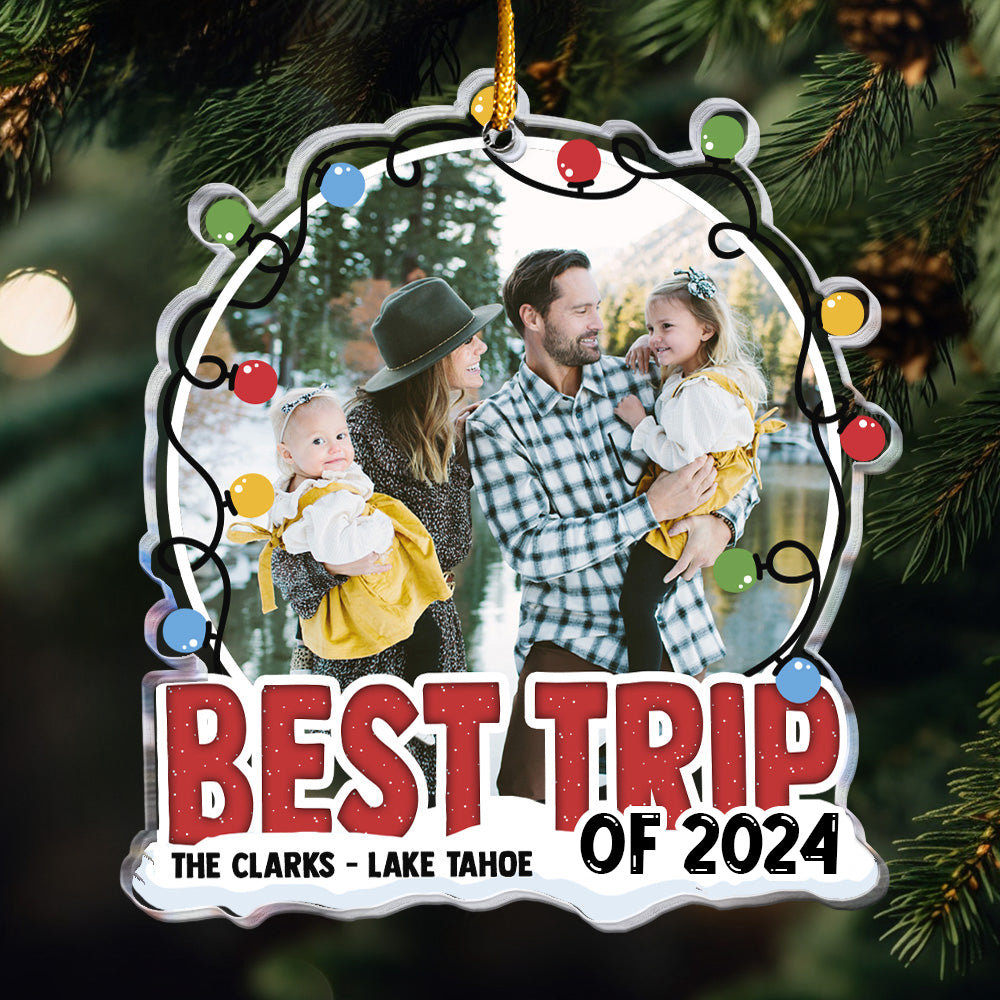 Custom Photo Ornament: 'Best Trip' Family Keepsake for Christmas
