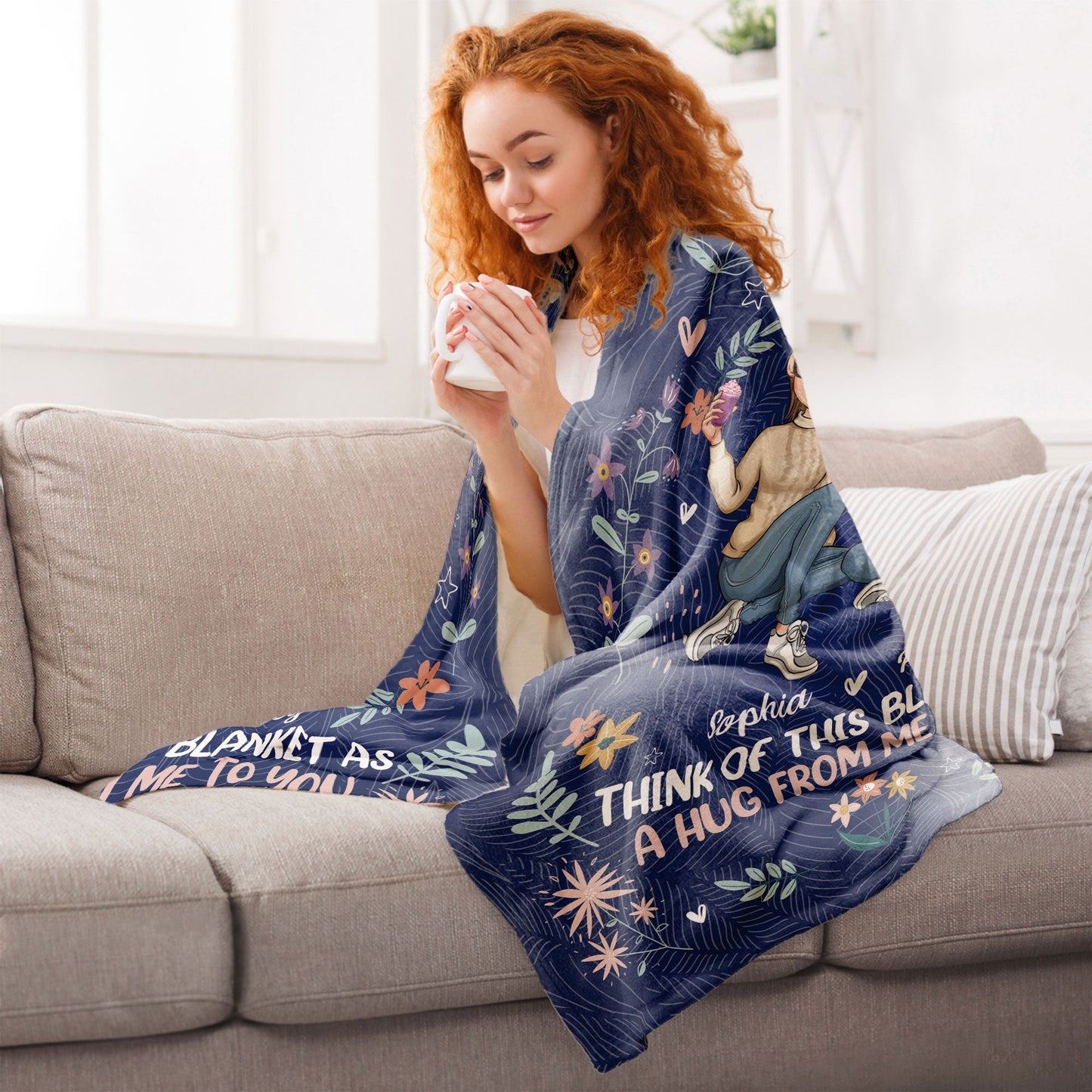 Custom "A Hug From Me To You" Blanket for Besties - Heartfelt Gift