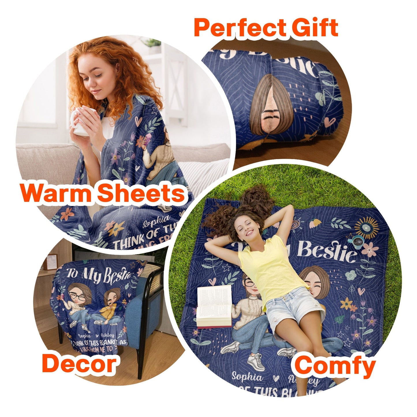 Custom "A Hug From Me To You" Blanket for Besties - Heartfelt Gift