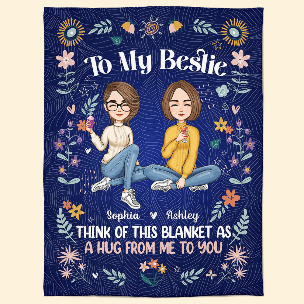 Custom "A Hug From Me To You" Blanket for Besties - Heartfelt Gift