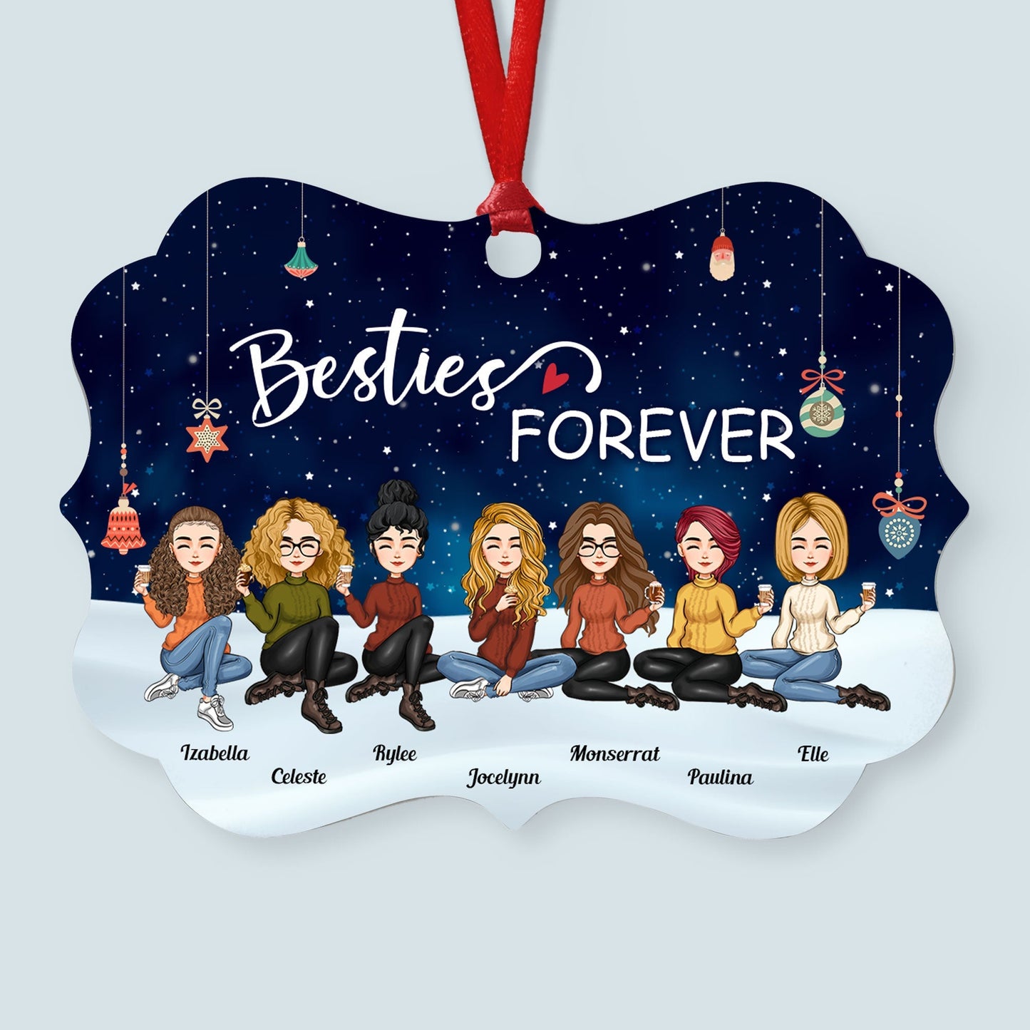 Personalized 'Besties FOREVER' Ornament - Custom Christmas Gift for Best Friends