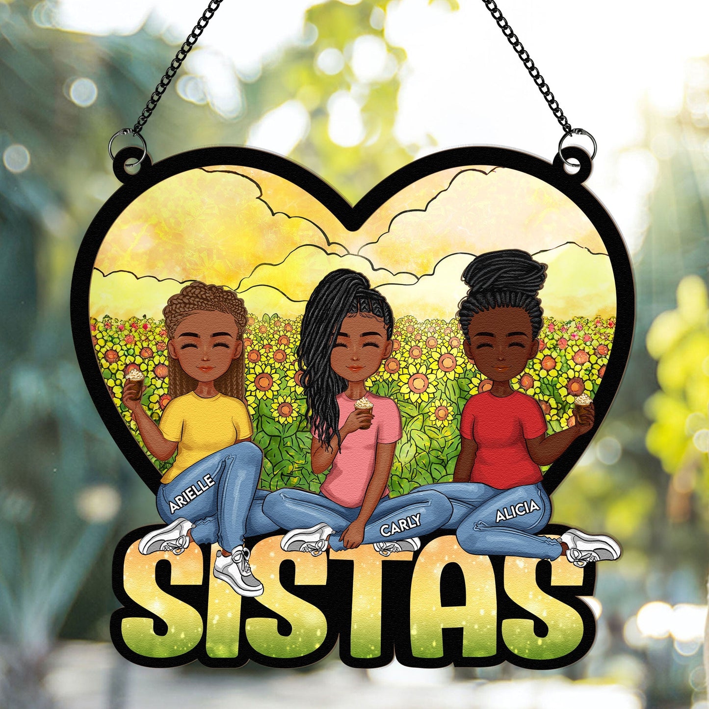 Personalized 'BESTIES' Suncatcher for Best Friends - Custom Gift