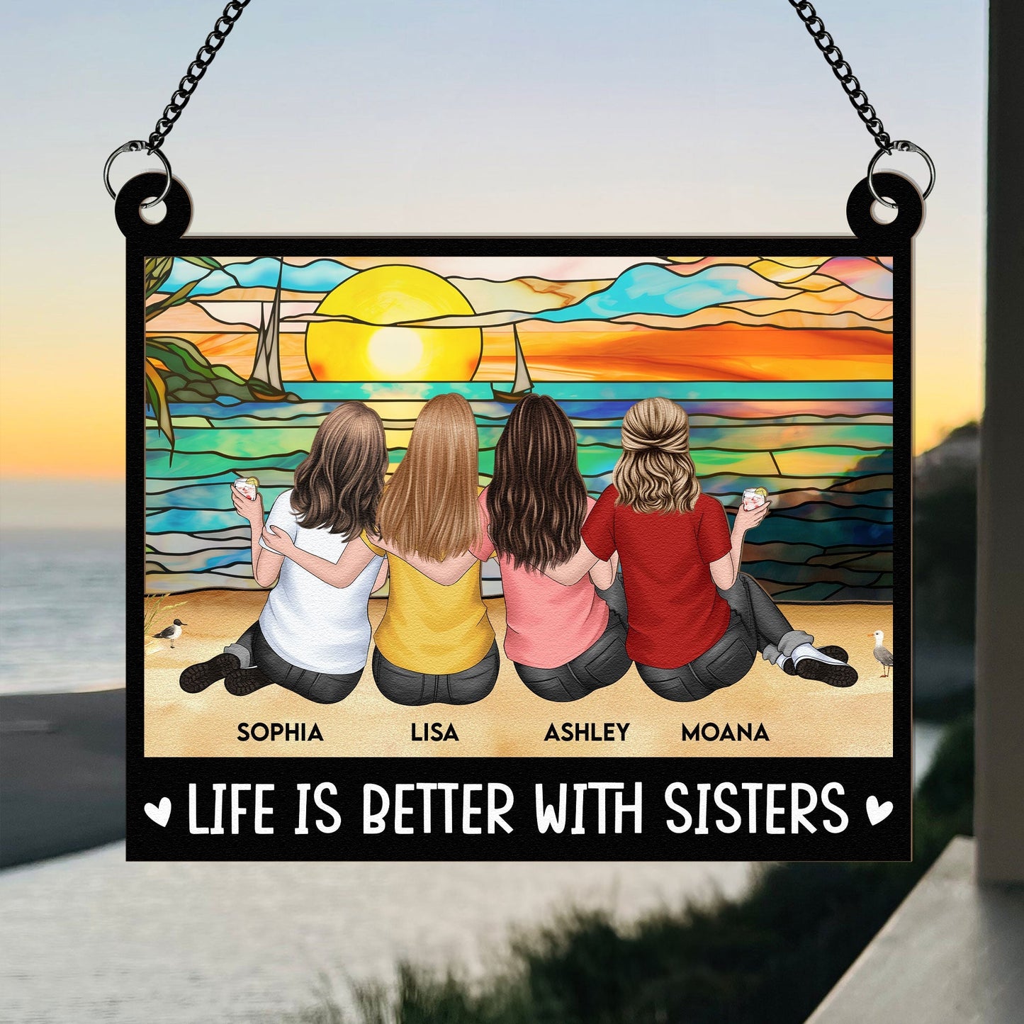 Personalized 'Besties Forever' Suncatcher: Custom Friend Window Art