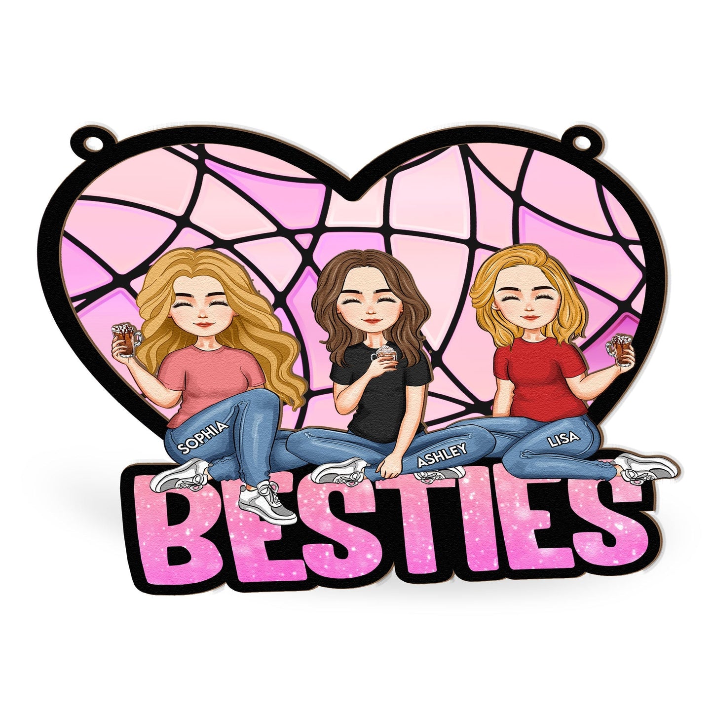 Personalized 'BESTIES' Suncatcher for Best Friends - Custom Gift