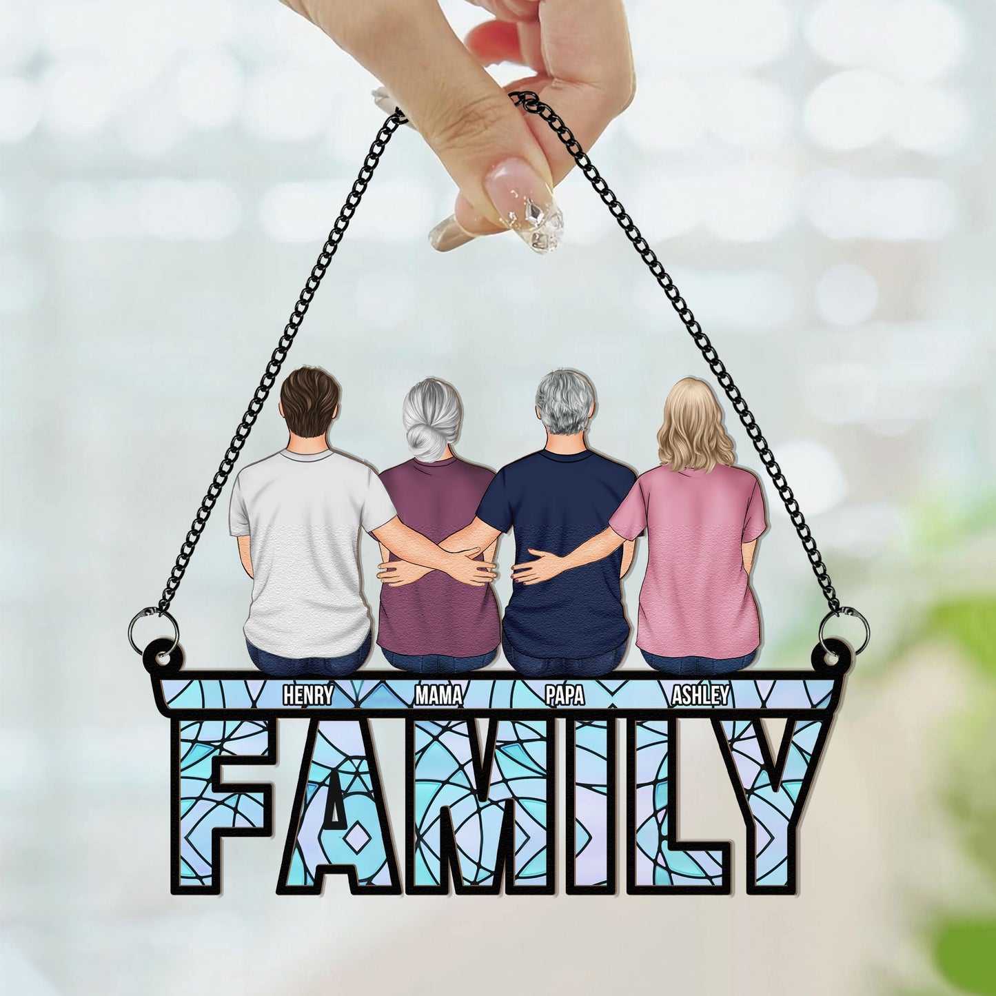Personalized Family Suncatcher Ornament - Custom Keepsake for Home