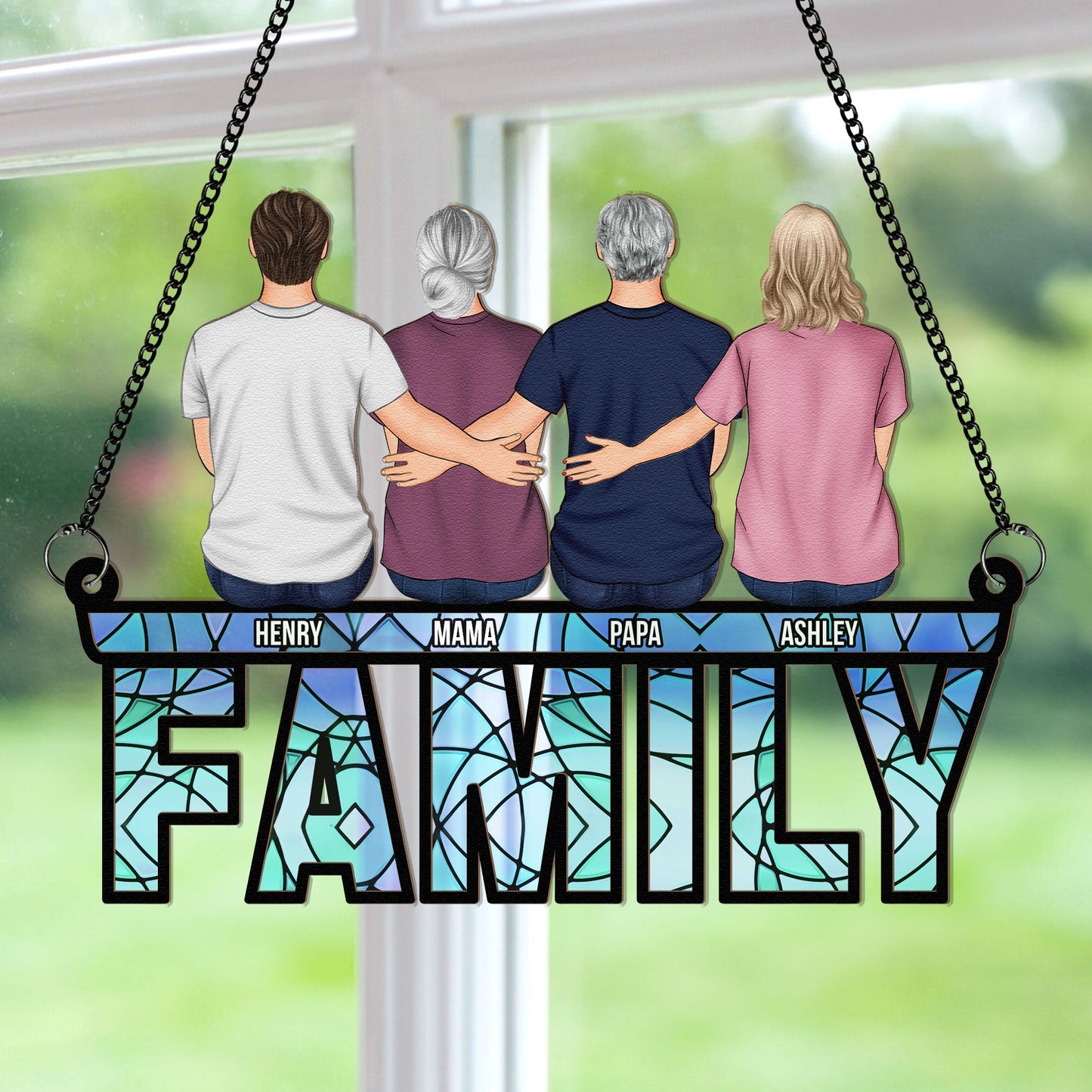 Personalized Family Suncatcher Ornament - Custom Keepsake for Home