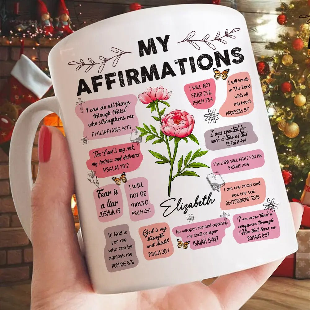 Personalized Birthday Flower Mug - My Affirmations