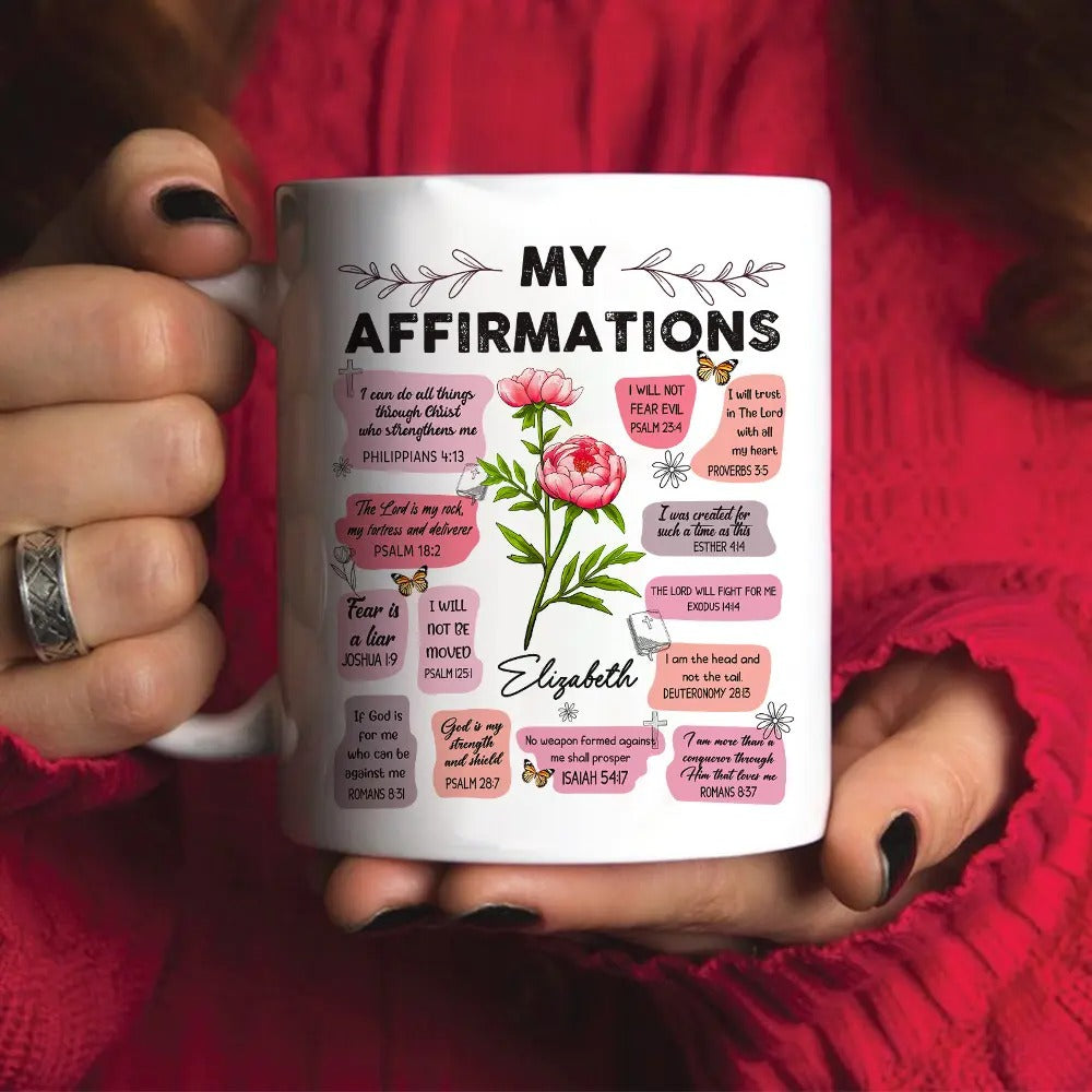 Personalized Birthday Flower Mug - My Affirmations