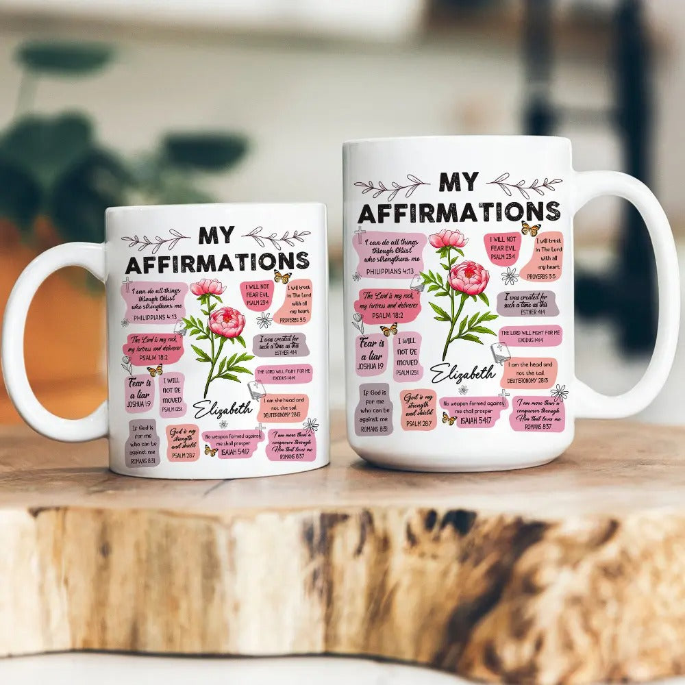 Personalized Birthday Flower Mug - My Affirmations