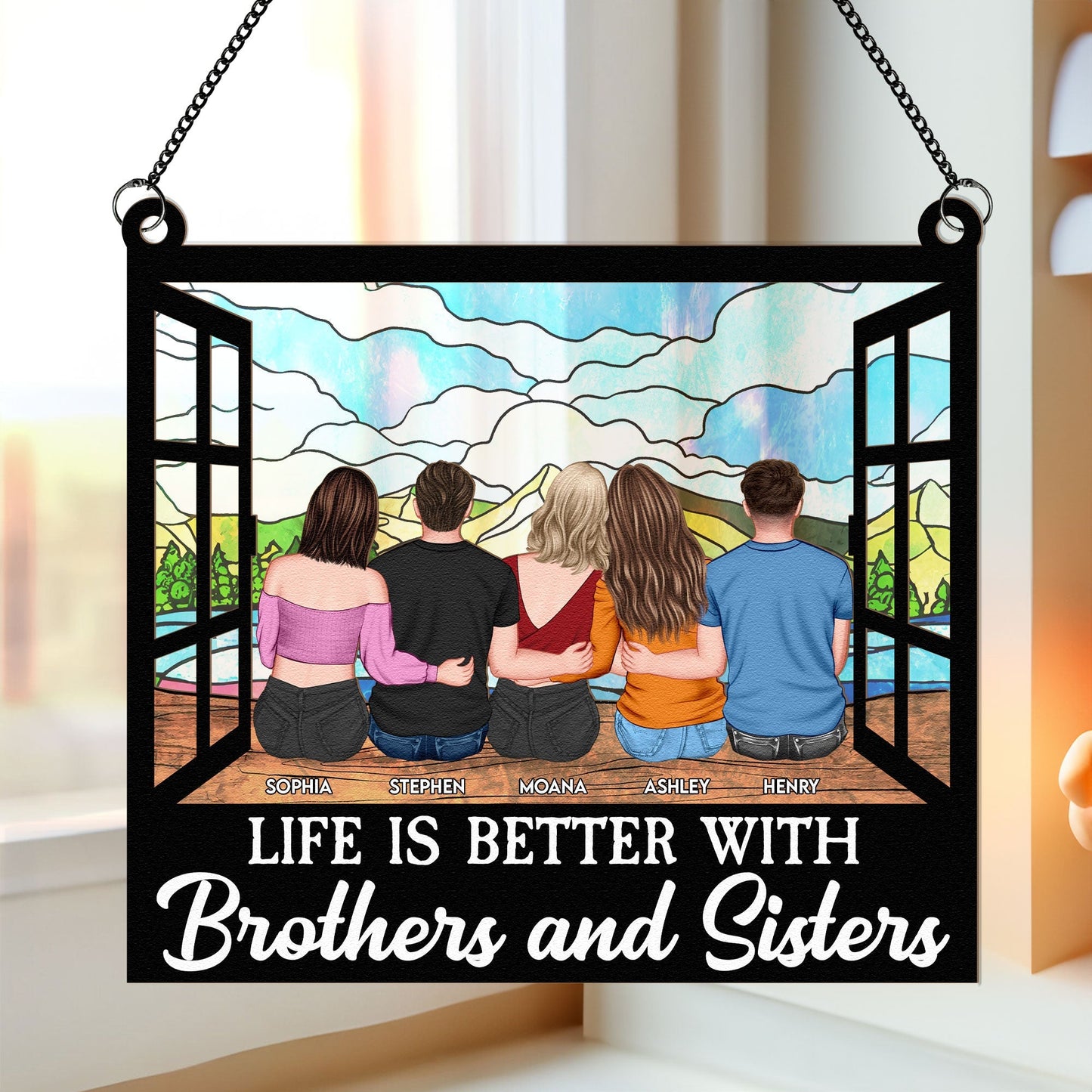 Personalized 'Life is Better With Brothers & Sisters' Suncatcher Gift