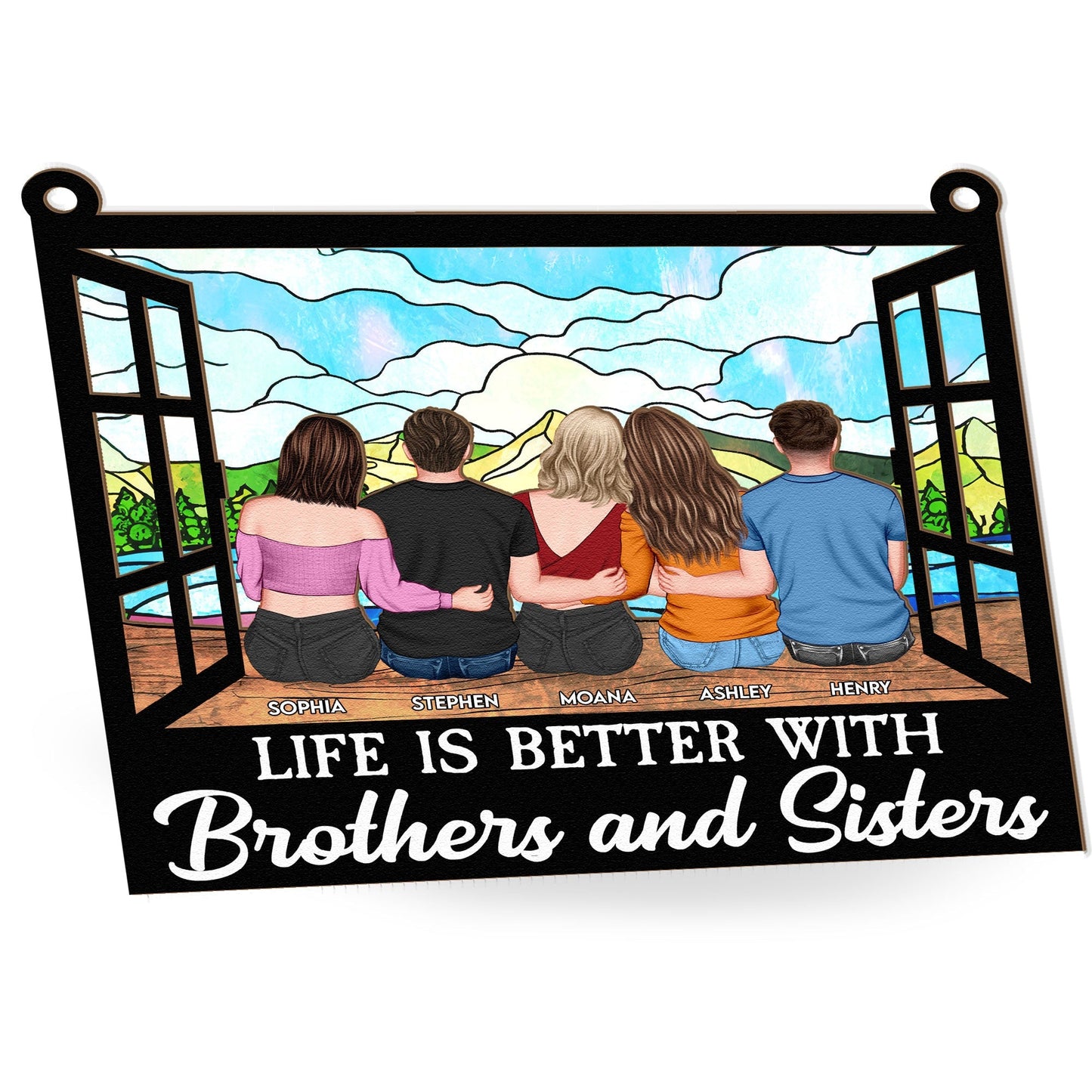 Personalized 'Life is Better With Brothers & Sisters' Suncatcher Gift