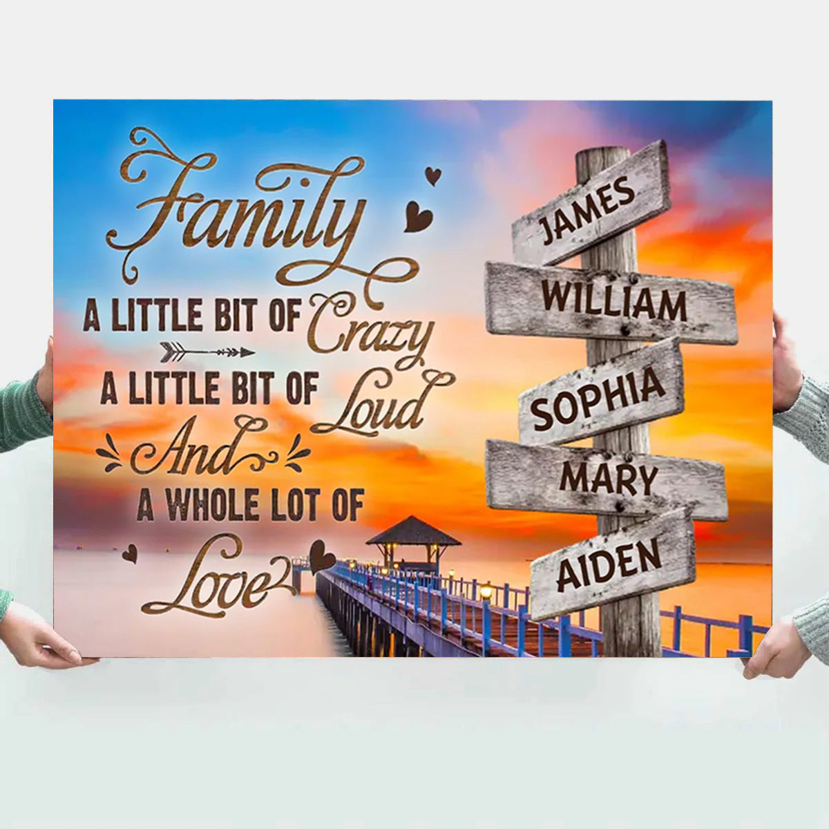 Personalized Family Love Canvas Wall Art: A Whole Lot of Love Quote