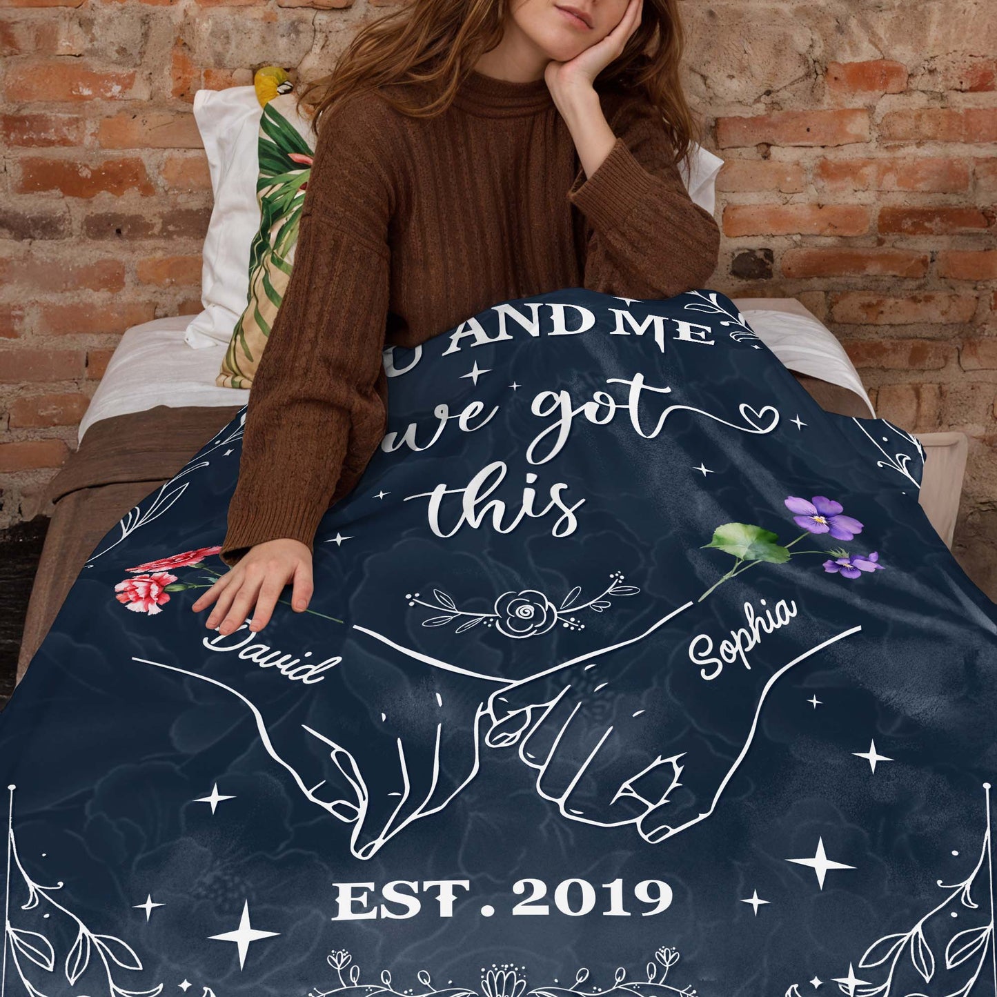 You And Me We Got This Hands And Flowers Design