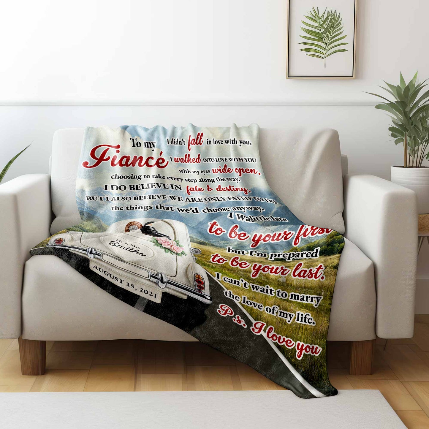 To My Fiancé: Our Journey of Love - Personalized Custom Blanket