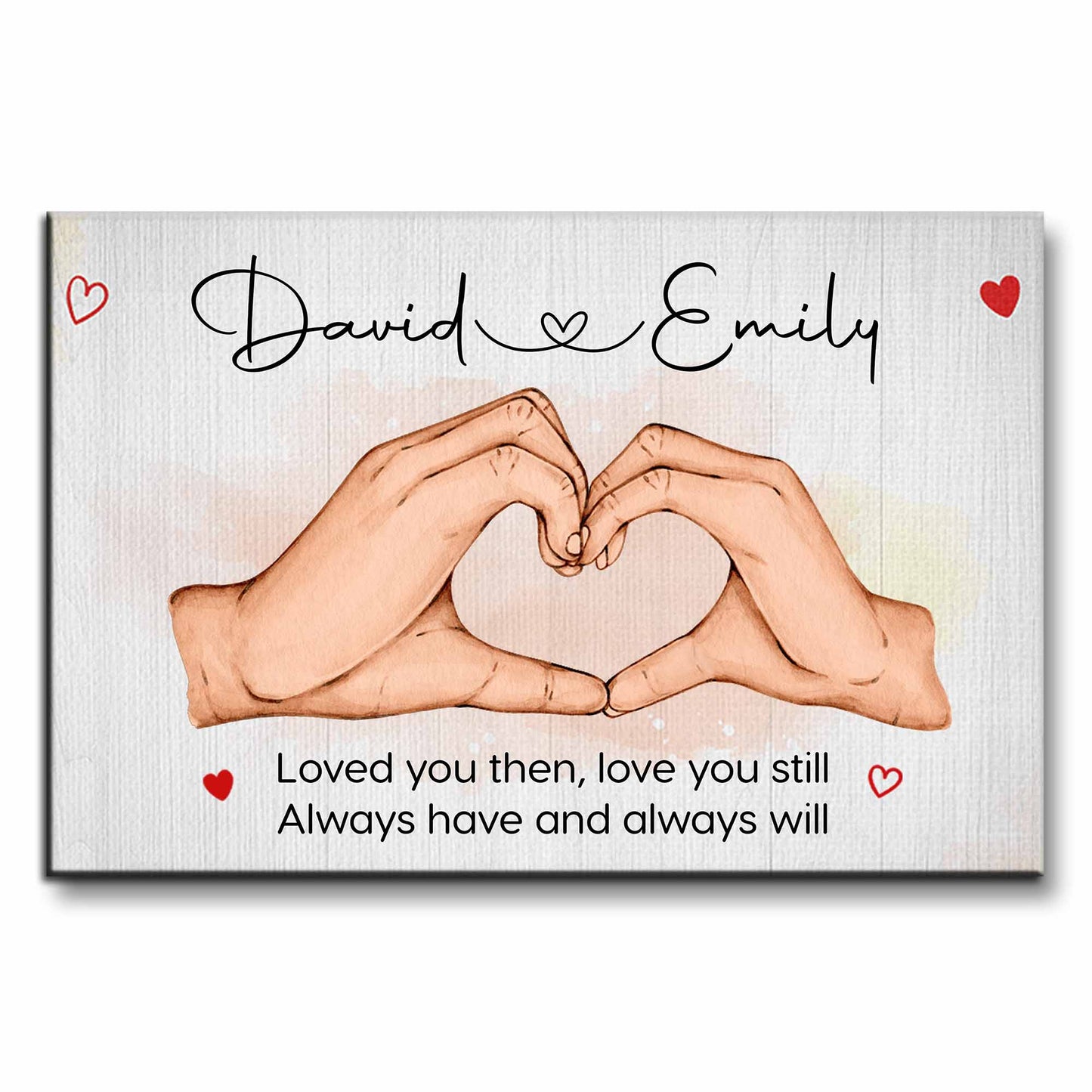 Loved You Then, Love You Still - Personalized Hand Heart Canvas / Poster