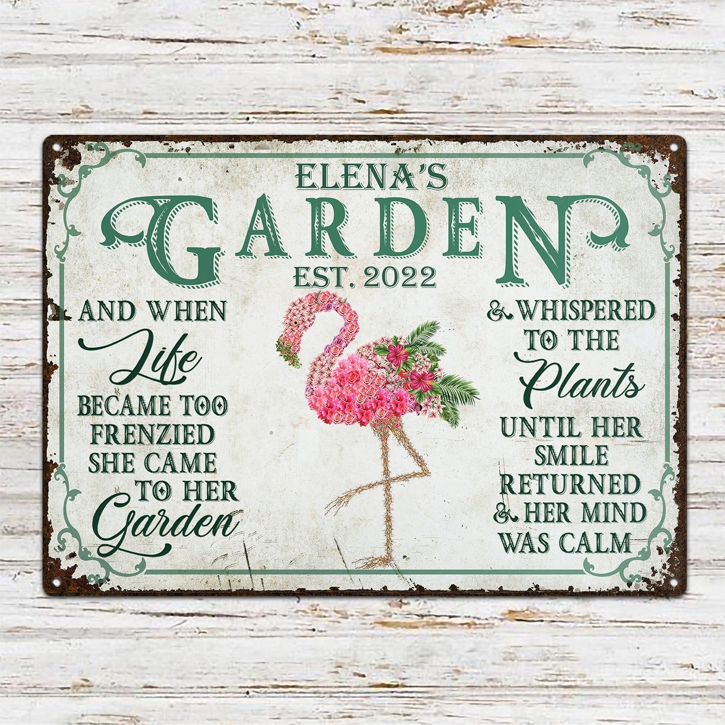 And Find My Soul Garden Floral Art - Birthday, Housewarming Gift For Her, Him, Gardener, Outdoor Decor - Personalized Custom Classic Metal Signs