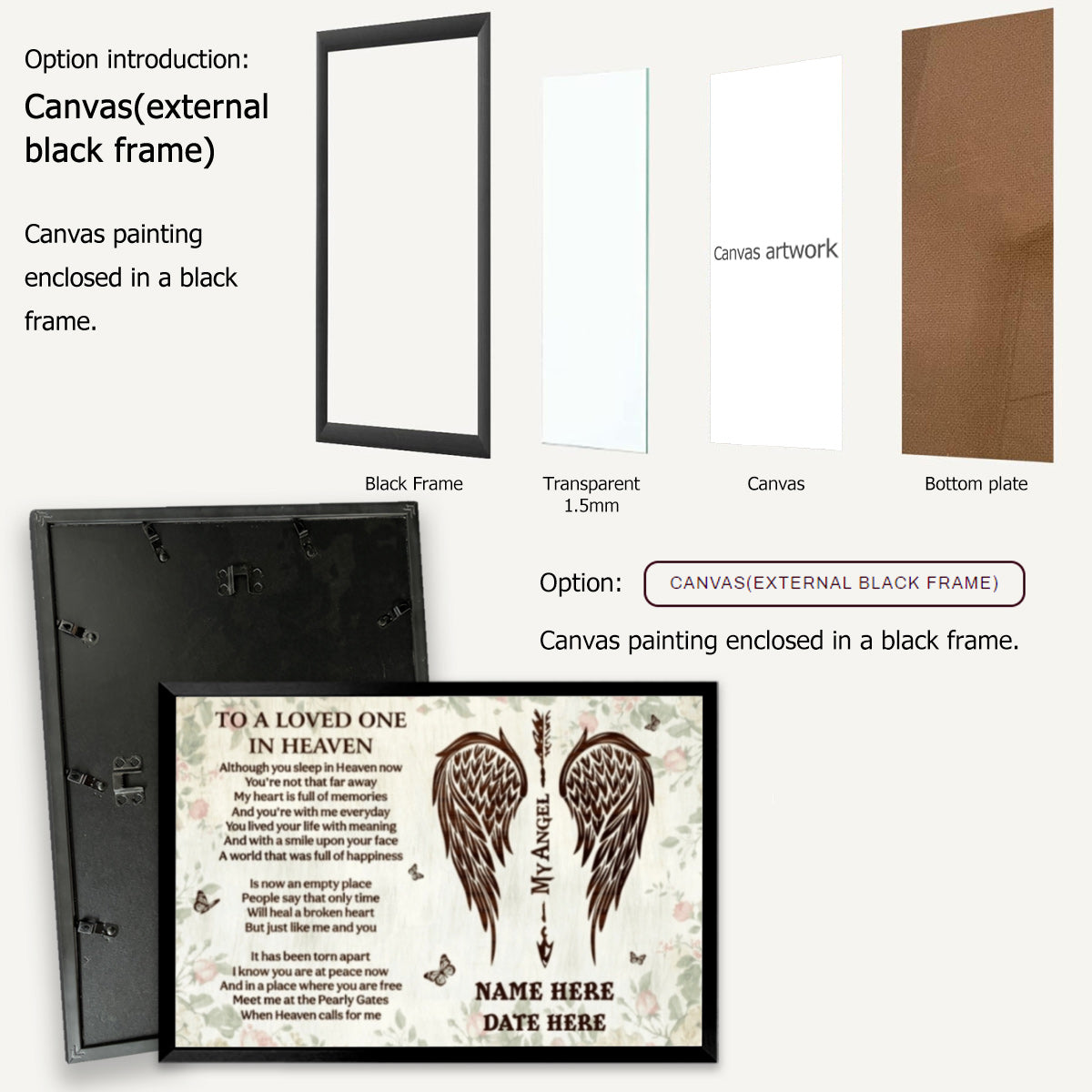 Heartfelt Personalized Memorial For Loved One Canvas: "To A Loved One In Heaven"