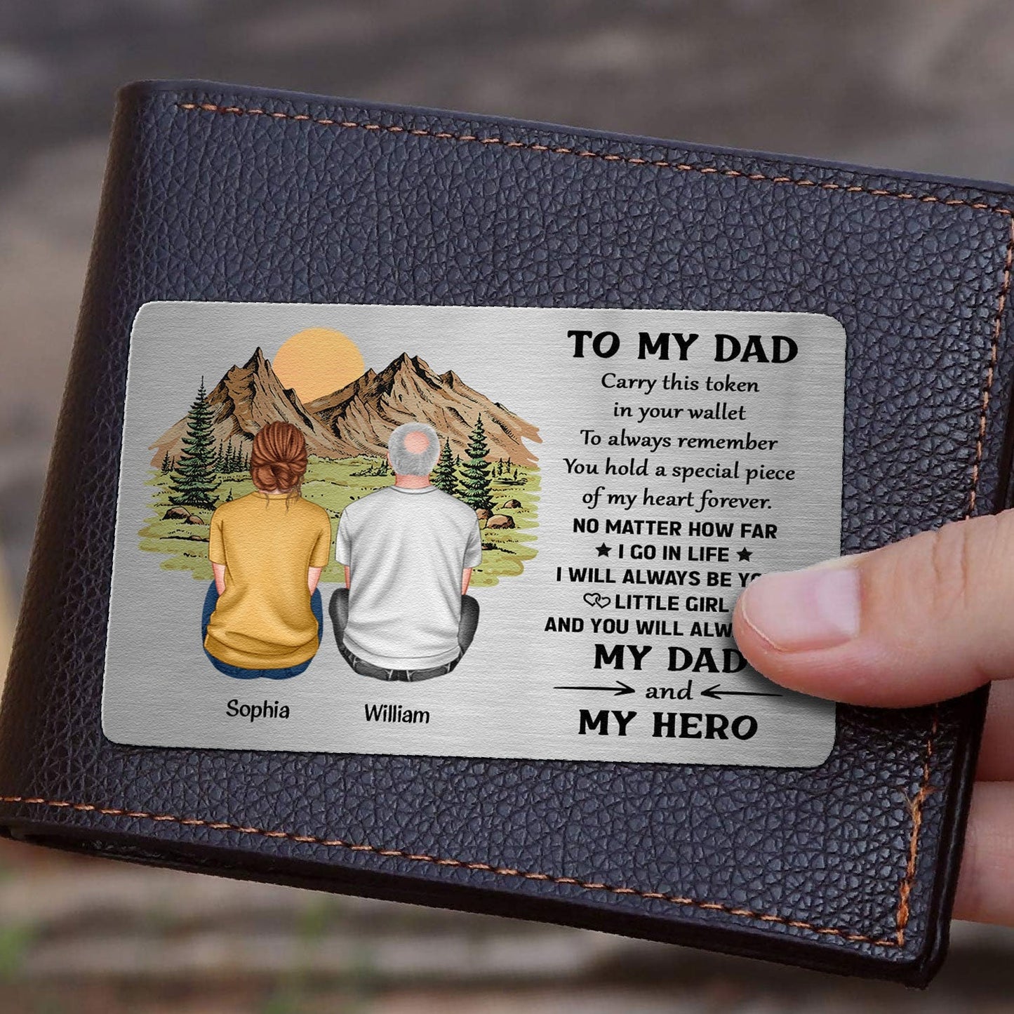 Personalized "To My Dad: Always My Hero" Wallet Card - Heartfelt Gift