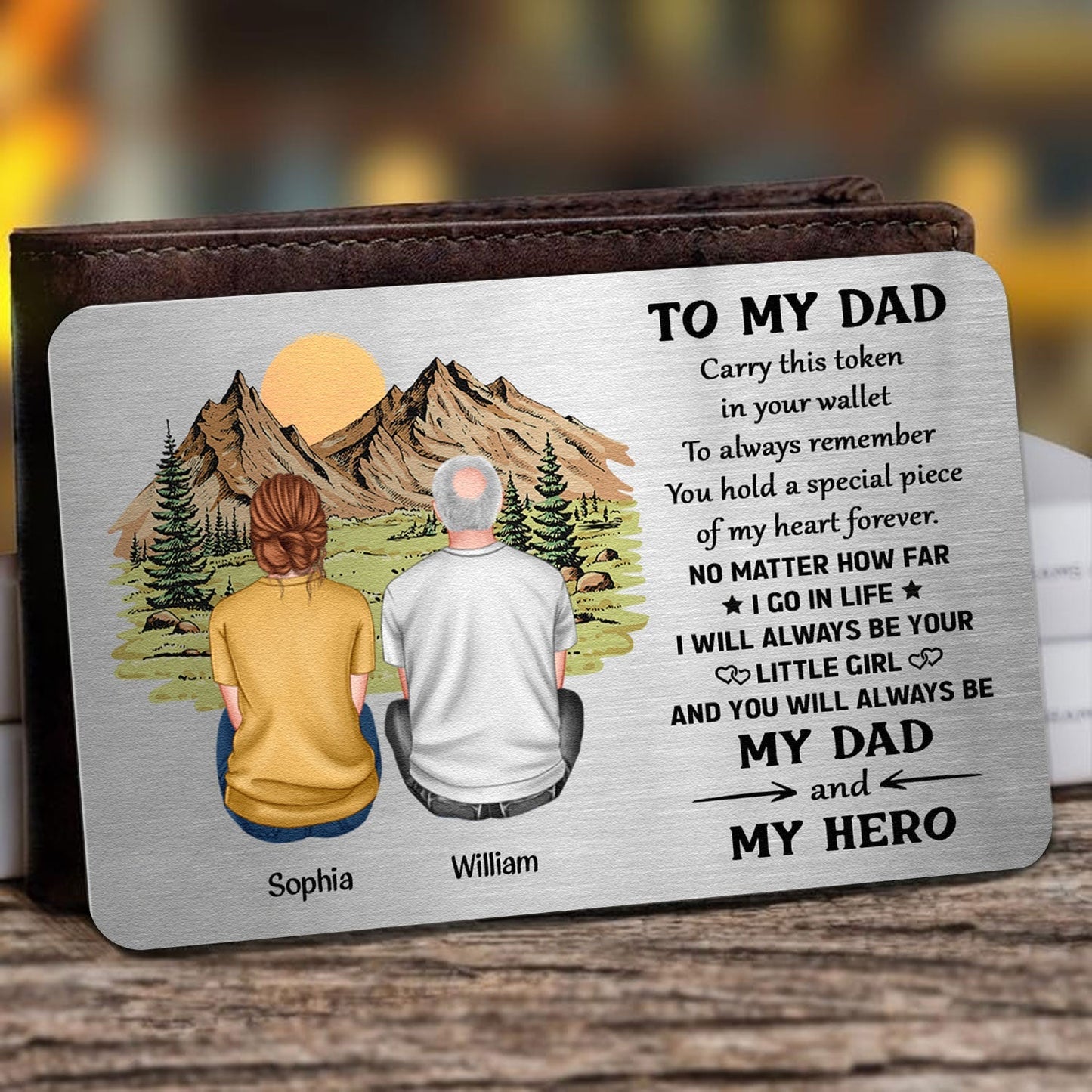 Personalized "To My Dad: Always My Hero" Wallet Card - Heartfelt Gift